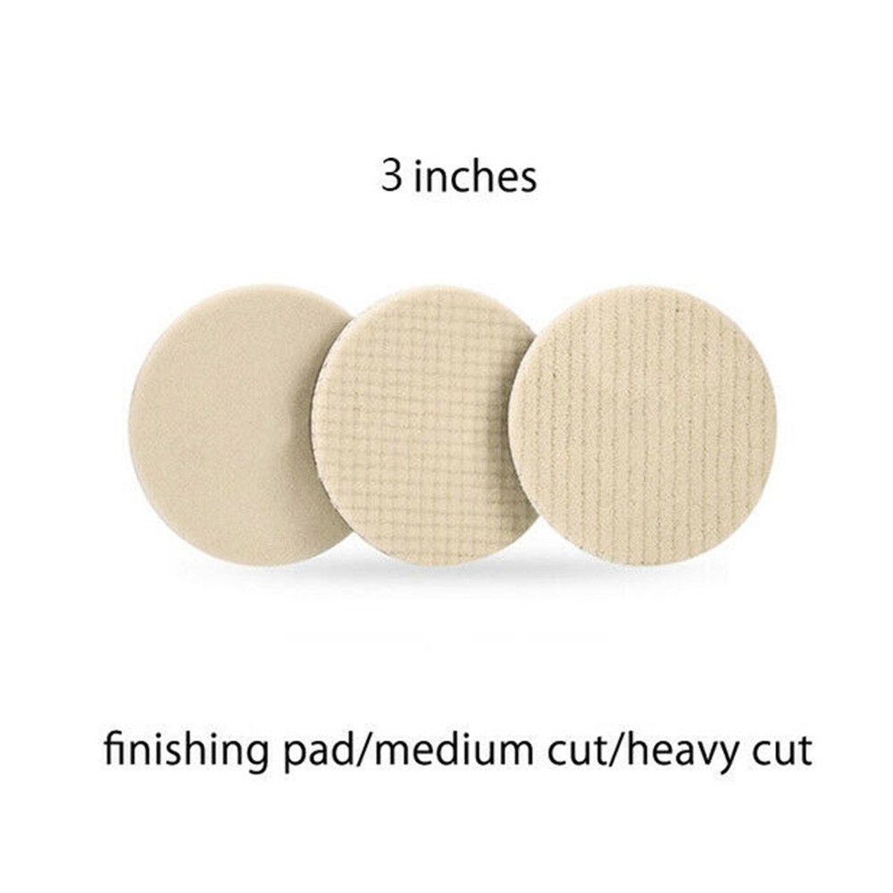 Cogfs 3 inch Wool Polishing Pads Buffing Pads Waxing Pads for Cars Polisher